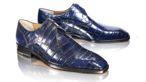 SHOES&REPTILE scarpe linea Dario Zanco rettile blu.