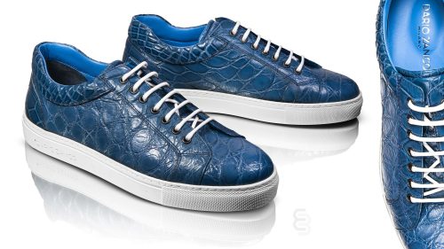 SHOES&REPTILE scarpe linea Dario Zanco rettile azzurro.